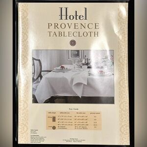 NEW HOTEL PROVENCE TABLECLOTH 70 X 84 SOLID WHITE SEATS 6-8 PERSONS